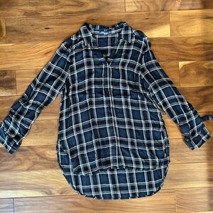 Silver Jeans Blue and White Soft Flannel Button-Up Shirt size Large